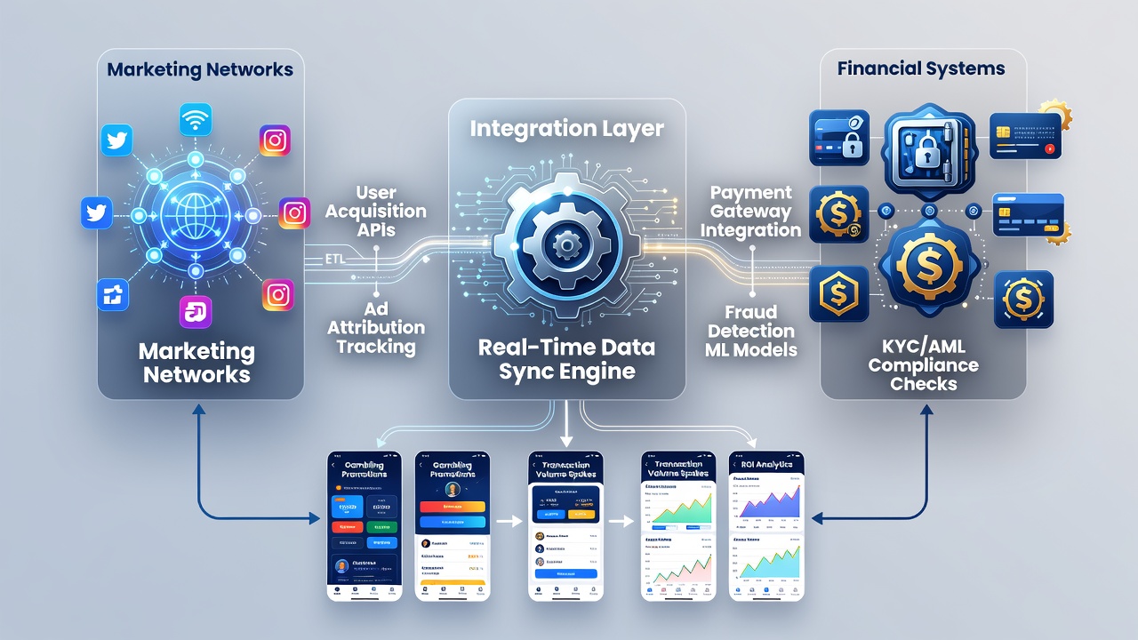 Secure transaction flow illustration between mobile app interfaces and backend financial reconciliation systems