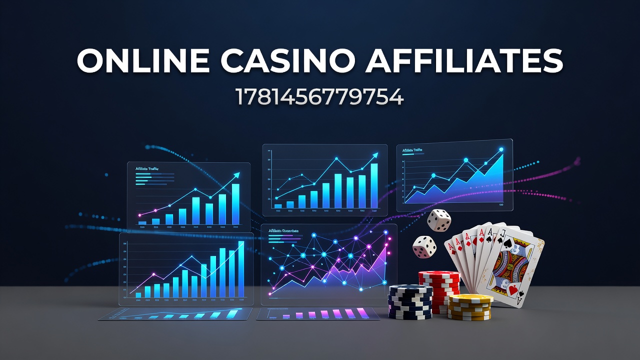 Online casino affiliate dashboard showing performance metrics and player tracking data