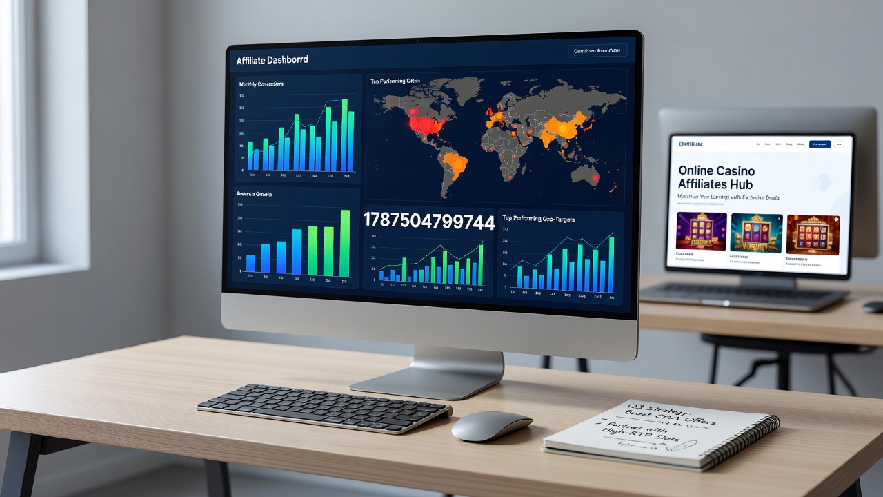 Affiliate dashboard showing performance metrics and commission tracking