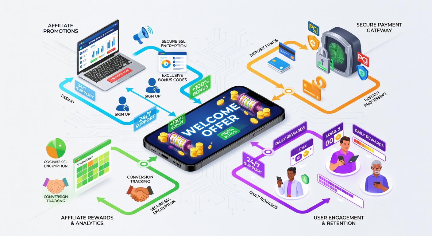 Affiliate dashboard tracking welcome bonus promotions and secure payment conversions