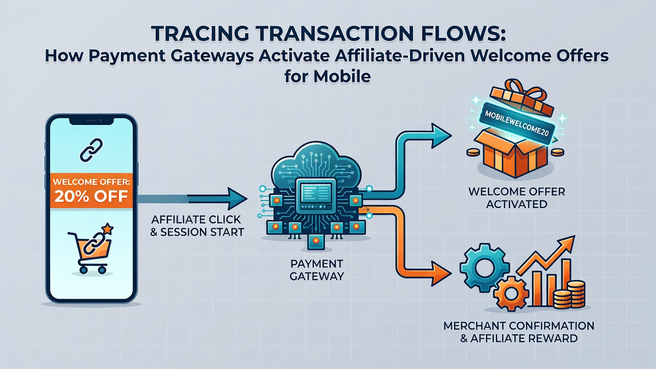 Flowchart showing secure payment pathways from affiliate clicks to mobile slot and live dealer bonus activation